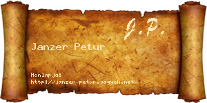 Janzer Petur névjegykártya
